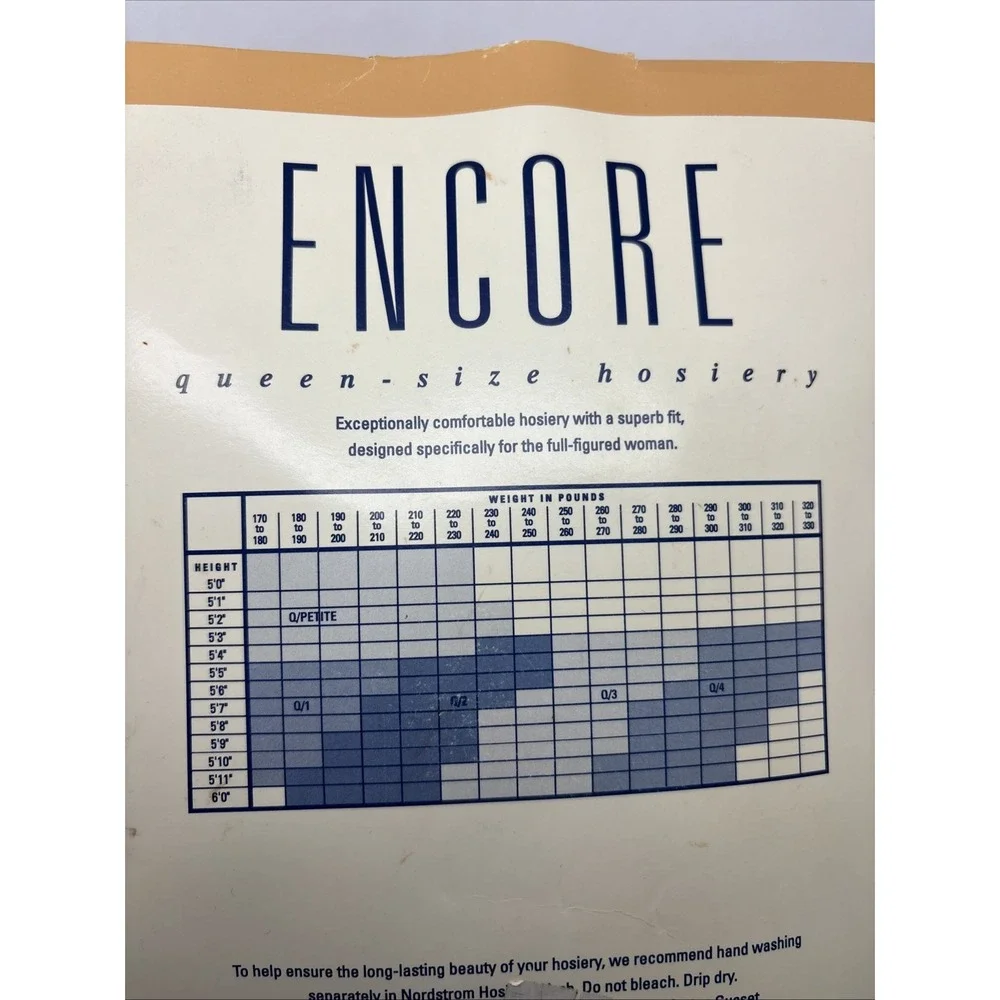 Nylons ENCORE‎ Queen-size Hosiery Bodyshaper Lycra Sheer Shadowtoe Nordstrom